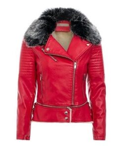 Fur Collar Leather Jacket