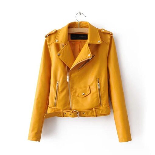 PU Leather Jacket with Zipper