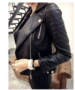 Black Blazer Soft Faux Leather Jackets