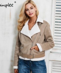 Faux suede jacket winter coat