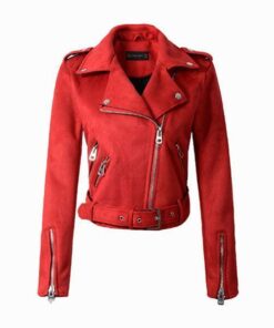 Down Colors Suede Faux Leather Jacket