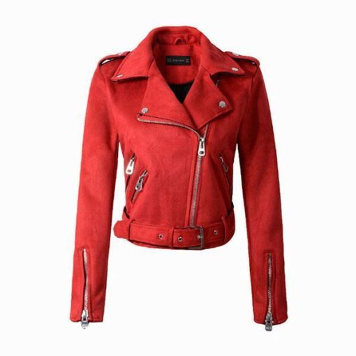 Down Colors Suede Faux Leather Jacket