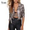 Punk Silver Short Faux Leather Jacket