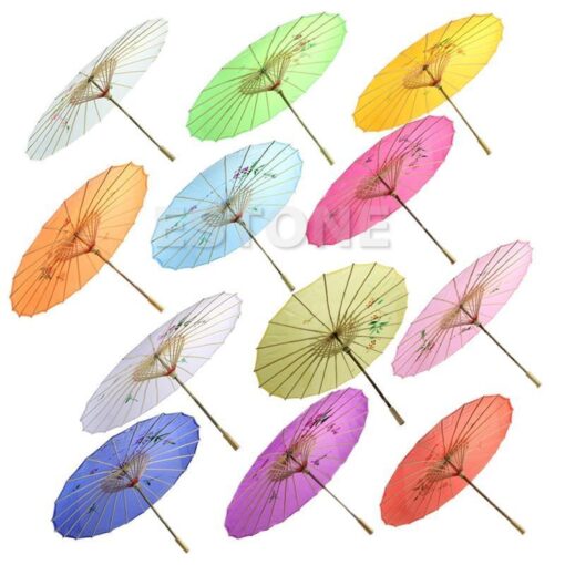 Art Deco Painted Parasol Umbrella