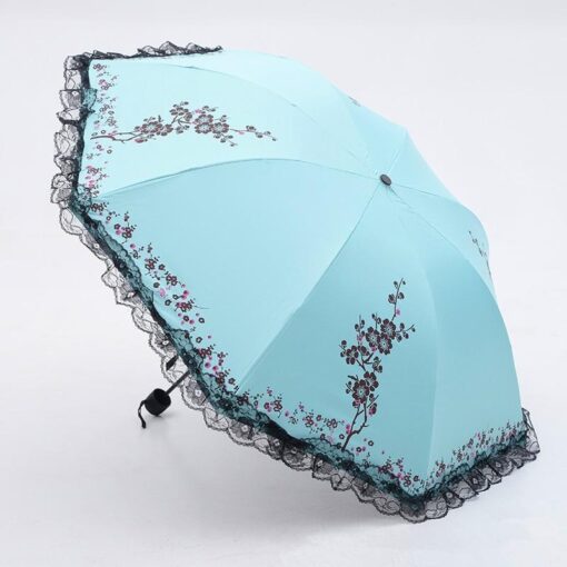 6 Colors Parasol lace three folding umbrella