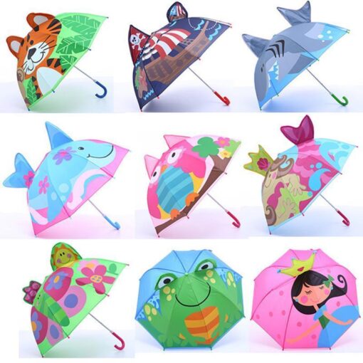 Cartoon Patterns Umbrellas Kids Boys Girls Paraguas Parasol