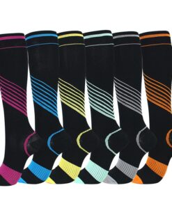 Colorful Stripe Pattern Compression Socks Men Women