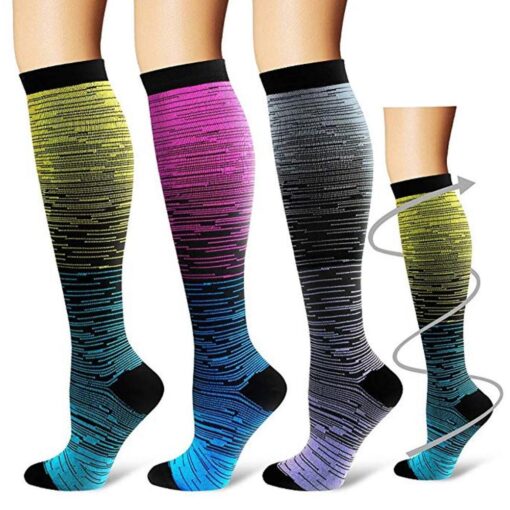 Outdoor Sports Compression Socks Gradient Printed