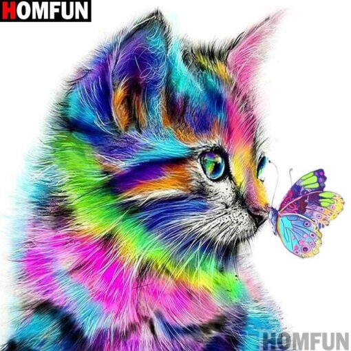 Diamond Painting Cat butterfly