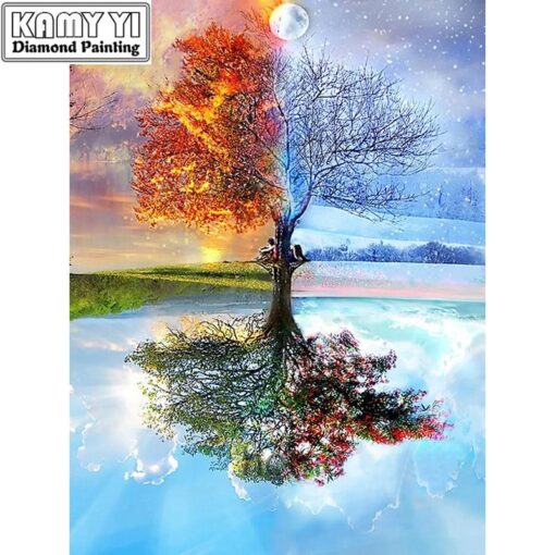 5D diamond painting kits cross-stitch Season Trees