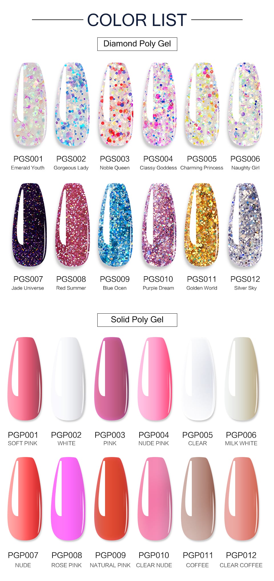 Daimand polygel nail kit product show