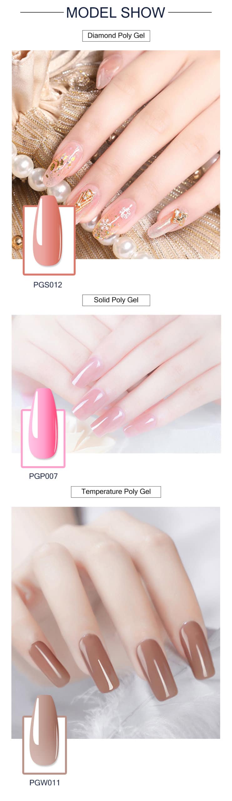 Polygel Nail Kit model show