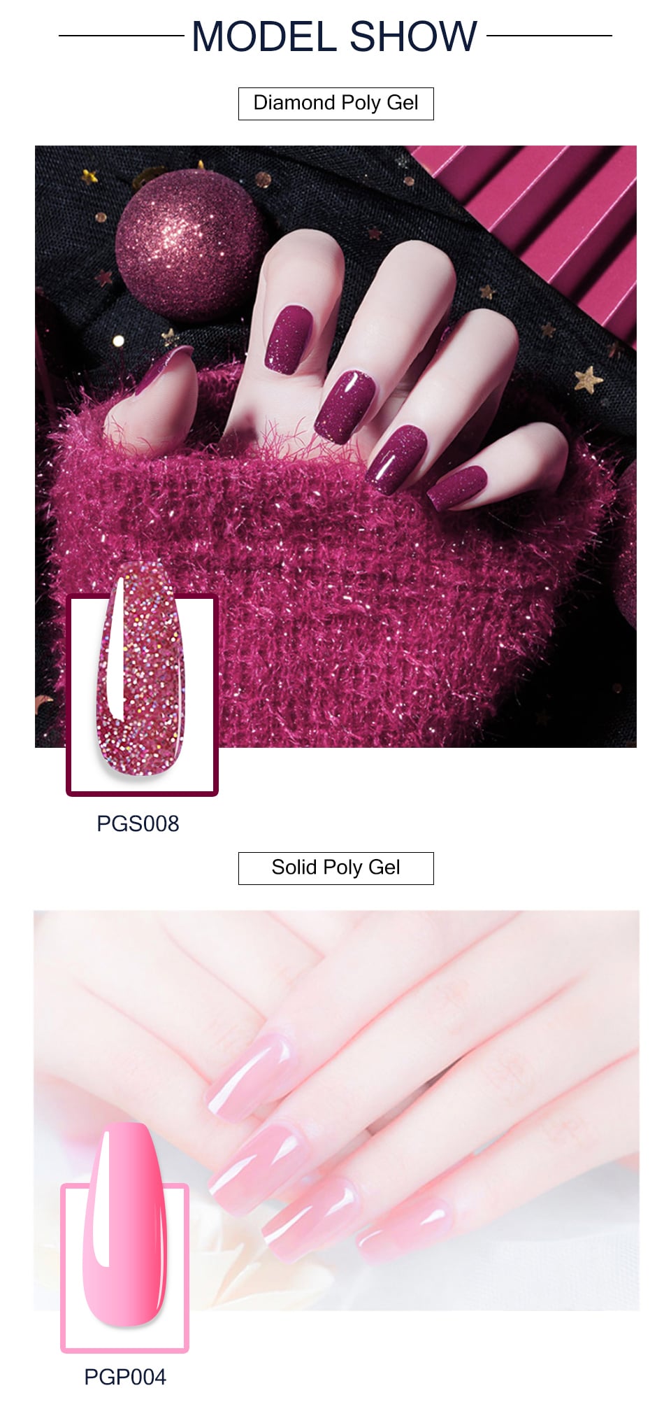 Polygel Nail Kit diamonds